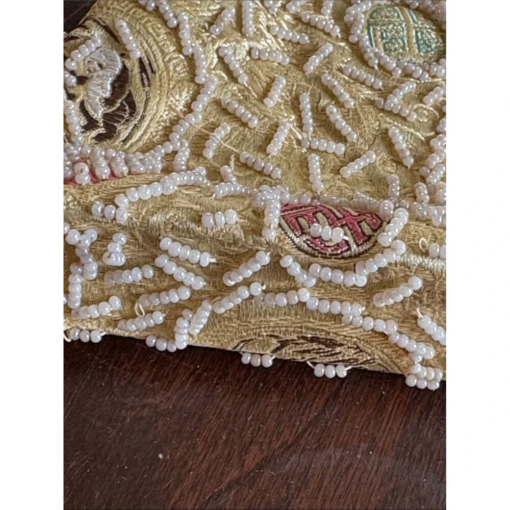 Vintage Gold Beaded Evening Bag